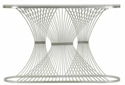 Consolle design in metallo 120x35x79h cm argento - Branduzzo
