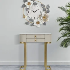 Consolle elegante 70x40x80h cm crema e oro - Ronda