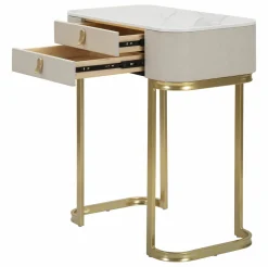 Consolle elegante 70x40x80h cm crema e oro - Ronda