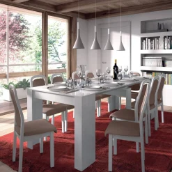 Consolle estensibile sala da pranzo 4-10 posti bianco lucido - Abicitren