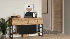 Consolle industrial 138x43x83h cm quercia - Izo