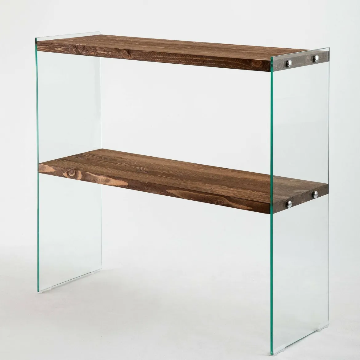 Consolle in legno e vetro 90x30x80h cm noce - Doha