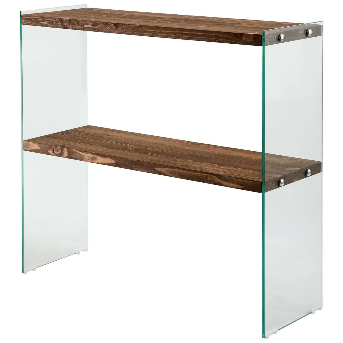 Consolle in legno e vetro 90x30x80h cm noce - Doha