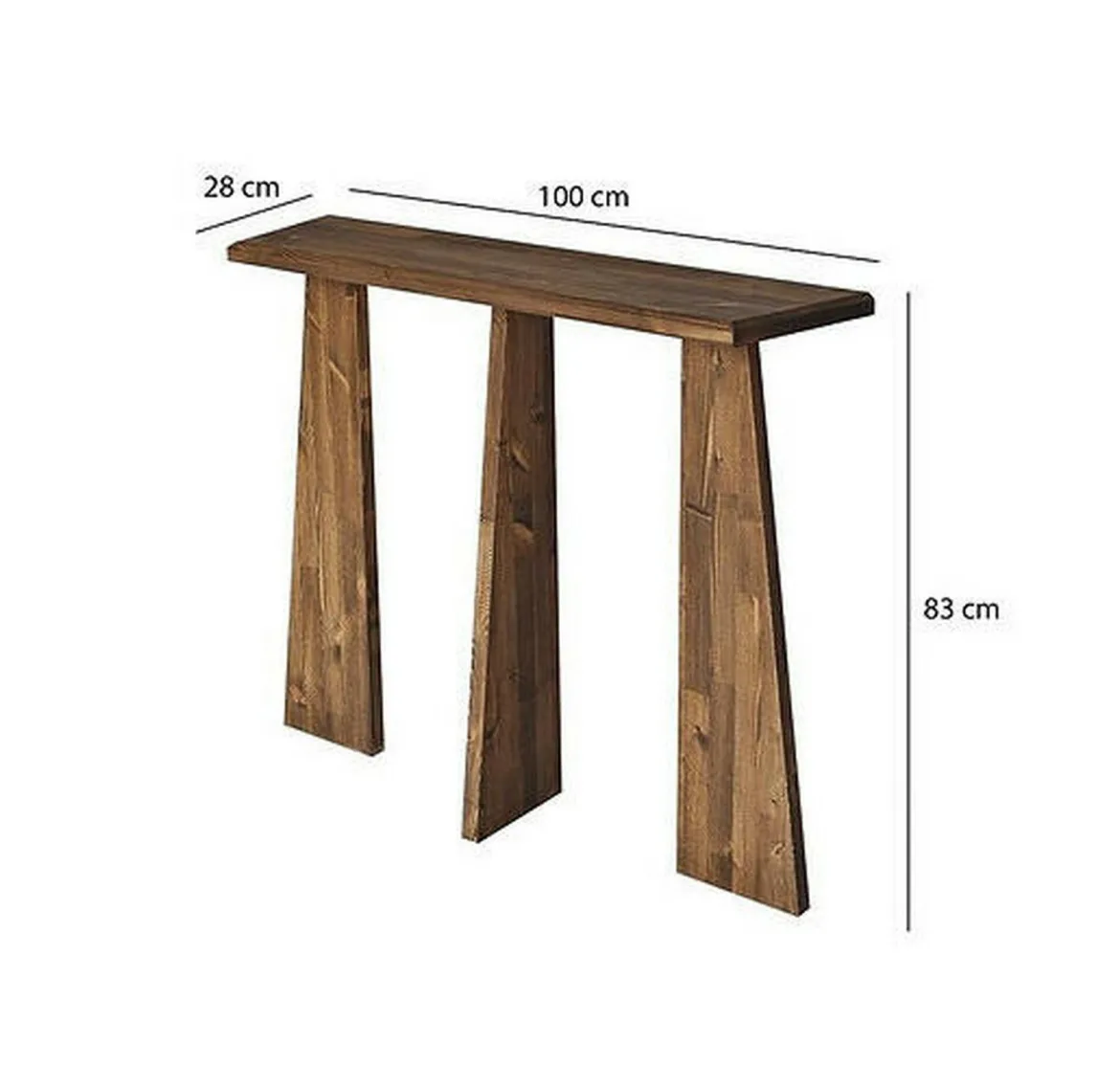 Consolle in legno 100x28x83h cm noce - TomoeGozen