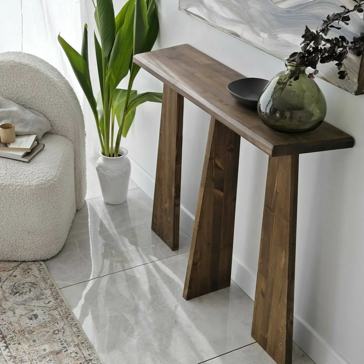 Consolle in legno 100x28x83h cm noce - TomoeGozen