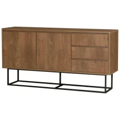 Consolle larga 140x36x72h cm noce e nero - Credenza Kuwait