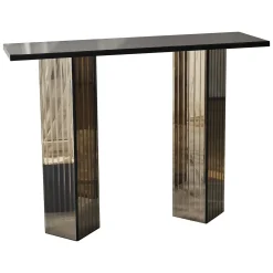 Consolle Marrone Bronzo Colore Ripiano Marrone Sfumatura Colore Struttura Bronzo 105x34x80h cm, Sfumatura Colore Ripiano Bronzo - Lauregno