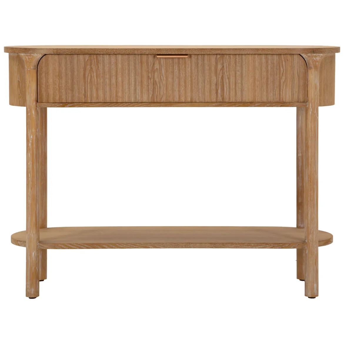 Consolle Marrone Ciliegio oro 2 Ripiani Effetto Invecchiato con 1 Cassetto 110x40x80h cm, Materiale Struttura in Metallo - Faliha