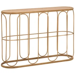 Consolle Marrone un Ripiano Struttura Effetto Bamboo 110x32x77h cm, Materiale Struttura in Legno - Tiznit