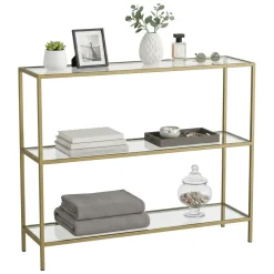 Consolle minimal in metallo 100x30x85h cm oro - Domenica