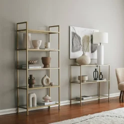 Consolle minimal in metallo 100x30x85h cm oro - Domenica