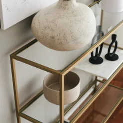 Consolle minimal in metallo 100x30x85h cm oro - Domenica