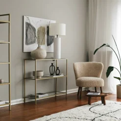 Consolle minimal in metallo 100x30x85h cm oro - Domenica
