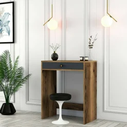 Consolle moderna 70x84x40h cm noce e antracite - Bedonia