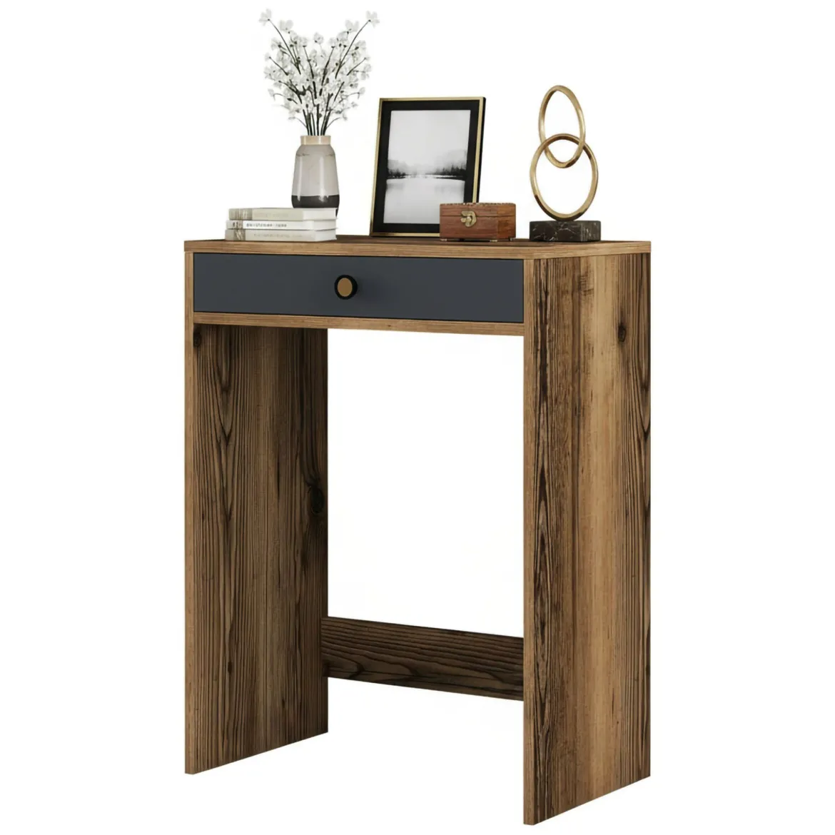 Consolle moderna 70x84x40h cm noce e antracite - Bedonia