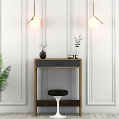 Consolle moderna 70x84x40h cm noce e antracite - Bedonia