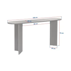 Consolle Nero un Ripiano Peso Supportato 25 kg 150x35x75h cm, Colore Ripiano Nero - Cercino
