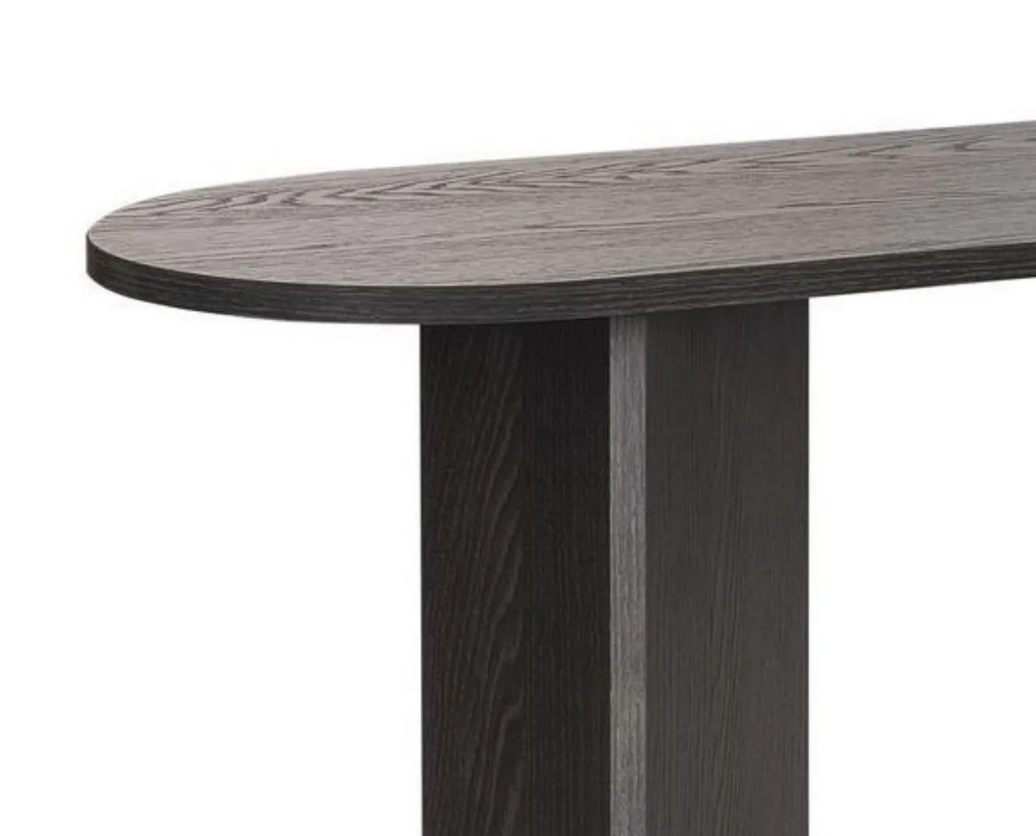 Consolle Nero un Ripiano Peso Supportato 25 kg 150x35x75h cm, Colore Ripiano Nero - Cercino