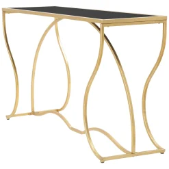 Consolle oro Fume Trasparente un Ripiano Materiale Struttura in Vetro 130x40x75h cm, Colore Ripiano Trasparente - Otepaa