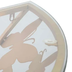 Consolle oro Trasparente un Ripiano Base con Decorazione con Farfalle 120x41x37h cm, Materiale Struttura in Vetro - Azrou