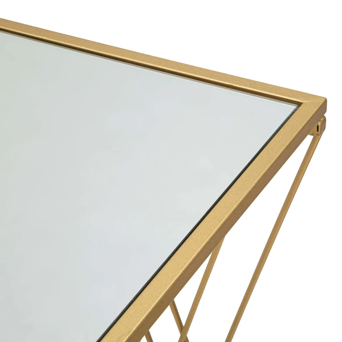 Consolle oro Trasparente un Ripiano Materiale Struttura in Vetro 120x41x81h cm, Colore Ripiano Trasparente - Rankin