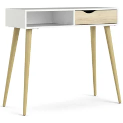 Consolle scandi 103x43x89h cm bianco e quercia - Diaspo