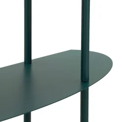 Consolle Verde Ottanio 4 Ripiani Colore Ripiano Verde 10x42x132h cm, Sfumatura Colore Struttura Ottanio - Gamisi