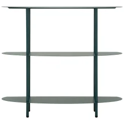 Consolle Verde Ottanio 4 Ripiani Colore Ripiano Verde 10x42x132h cm, Sfumatura Colore Struttura Ottanio - Gamisi
