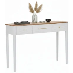 Consolle 107x37x80h cm bianco e marrone - Crypto