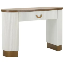 Consolle 121x40x78h cm bianco e marrone - Cadre