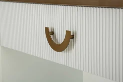 Consolle 121x40x78h cm bianco e marrone - Cadre