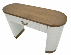 Consolle 121x40x78h cm bianco e marrone - Cadre