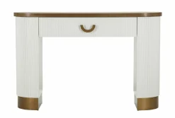 Consolle 121x40x78h cm bianco e marrone - Cadre