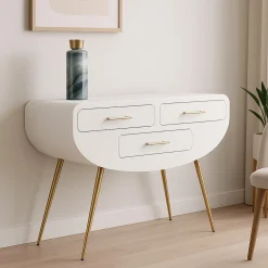 Consolle 110x40x80h cm bianco e oro - Tomato