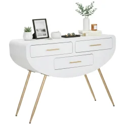 Consolle 110x40x80h cm bianco e oro - Tomato