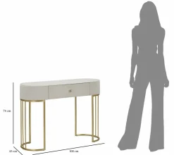 Consolle 100x40x75h cm crema e bianco - Abstraktes
