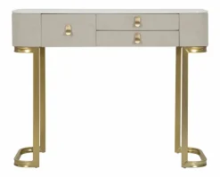 Consolle 100x40x80h cm crema e oro - Ronda