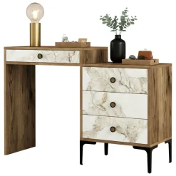 Consolle 124x40x84h cm noce e bianco - Artegna