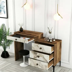 Consolle 124x40x84h cm noce e bianco - Artegna