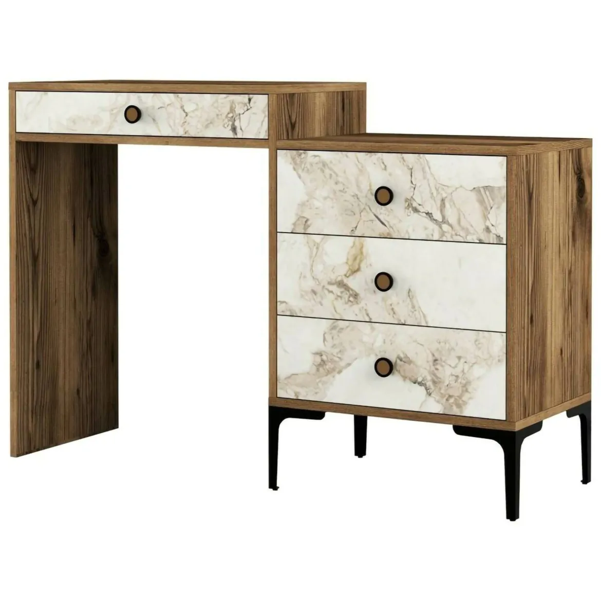 Consolle 124x40x84h cm noce e bianco - Artegna