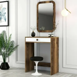 Consolle 70x84x40h cm noce e bianco - Baunei