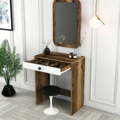 Consolle 70x84x40h cm noce e bianco - Baunei