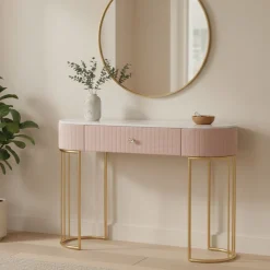 Consolle 100x40x75h cm rosa e bianco - Abstraktes