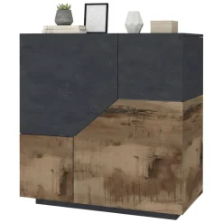 Credenza acero e ardesia 100x43x106h cm 2 ante - Arbal