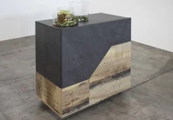 Credenza acero e ardesia 100x43x106h cm 2 ante - Arbal
