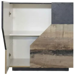 Credenza acero e ardesia 100x43x106h cm 2 ante - Arbal