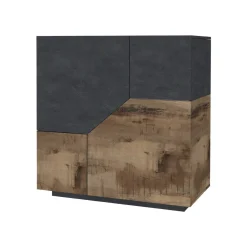 Credenza acero e ardesia 100x43x106h cm 2 ante - Arbal