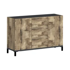 Credenza acero e ardesia 120x40x82h cm 3 ante e 1 cassetto - Albatross