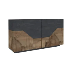 Credenza acero e ardesia 158x43x86h cm 4 ante - Agis