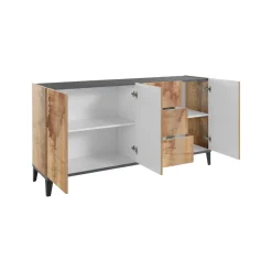 Credenza acero e ardesia 160x40x82h cm 4 ante - Ashley